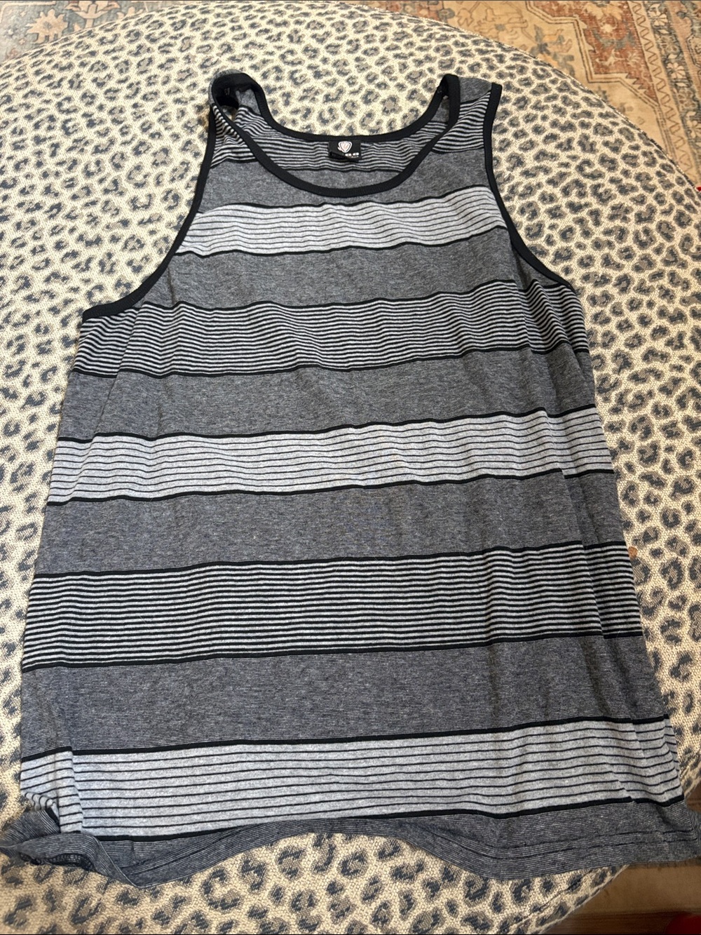 Men's Gray & Black Striped Tank Top - Casual Summer Staple